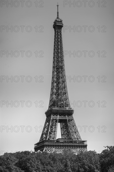 Eiffel tower, blue sky, Paris, France