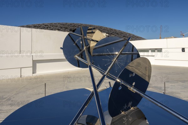 Rintaro Fuse, artwork a sundial for the night without end on the roof of Louvre Abu Dhabi, United Arab Emirates
