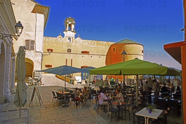 Place du Donjon or Piazza di Acorte on the citadel, behind the governor's palace, old town, Bastia, Haute-Corse department, Corsica, France