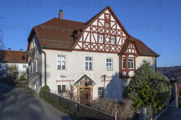 Historic Pilgerstube, 18th century, former administration building, Hans-Hertlein-Straße 1, Streitberg, Upper Franconia, Bavaria, Germany