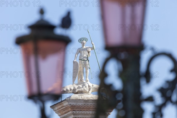 Theodorus Column on Piazzetta San Marco, San Marco, Venice, Veneto, Italy