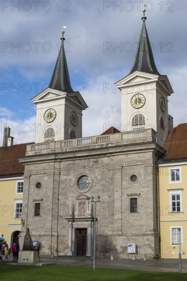 St. Quirinus Parish Church, Tegernsee Abbey, Castle with Braustüberl, Town Tegernsee, Upper Bavaria, Bavaria, Germany