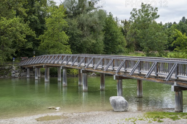 Mangfallsteg, Fußgängerbrücke, Gmund, Tegernsee, Upper Bavaria, Bavaria, Germany
