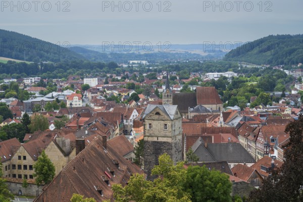 View of the city from Rosenberg Fortress, Upper Franconia, Franconia, Bavaria, Germany