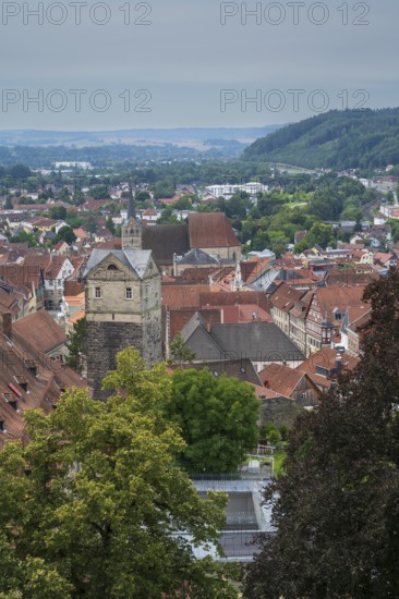 View of the city from Rosenberg Fortress, Upper Franconia, Franconia, Bavaria, Germany