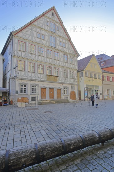 Historical half-timbered house and natural history museum and former Old Lyceum, Reutlingen, Swabian Jura, Baden-Württemberg, Germany