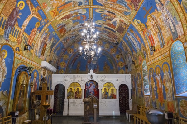 Beautifully painted Orthodox church with religious frescoes and spiritual atmosphere, St. Barbara Cathedral, Batumi, Black Sea, Ajara region, Adjara, Autonomous Republic, Georgia