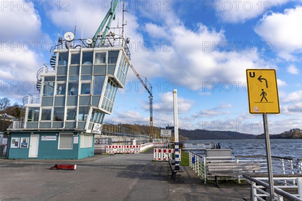 Construction site of the new regatta stand at Lake Baldeney in Essen, North Rhine-Westphalia, Germany