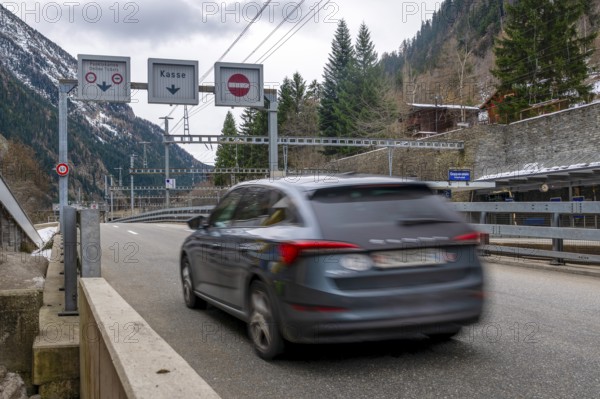 Access to Lötschberg Autoverlad, Goppenstein, Valais, Switzerland