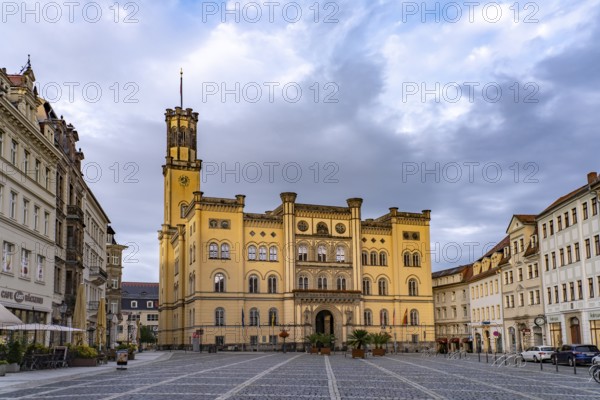 The town hall on the market square of Zittau, Upper Lusatia, Saxony, Germany