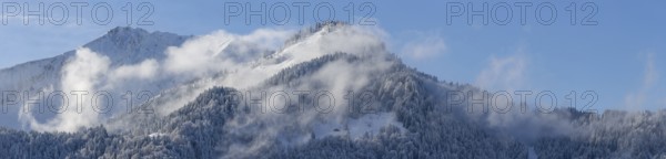 Mountain panorama from Söllereck, 1706m, in winter, Allgäu Alps, Allgäu, Bavaria, Germany