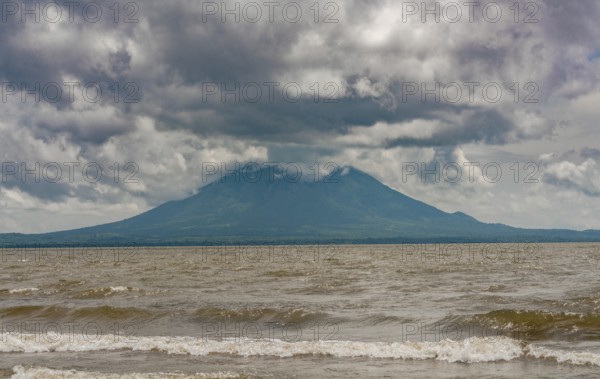 View of the concepción volcano in lake nicaragua. Landscape of Lake Nicaragua, north of Rivas. View of Lake Nicaragua