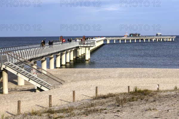 Pier, Prerow, Fischland-Darß-Zingst, Western Pomerania Lagoon Area National Park, Mecklenburg-Western Pomerania, Germany