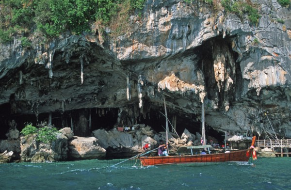 Viking Cave, Ko Phi Phi Le, two years in front of the tsunami, Thailand, December 2002, vintage, retro, old, historic