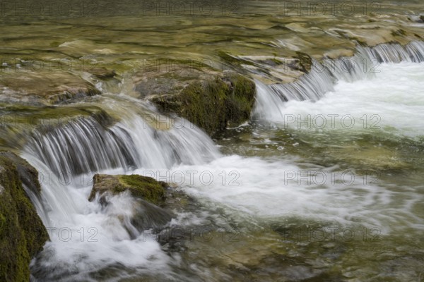 Wasserfall am Fluss Weissach, Wildbad Kreuth, Tegernseer Tal, Upper Bavaria, Bavaria, Germany