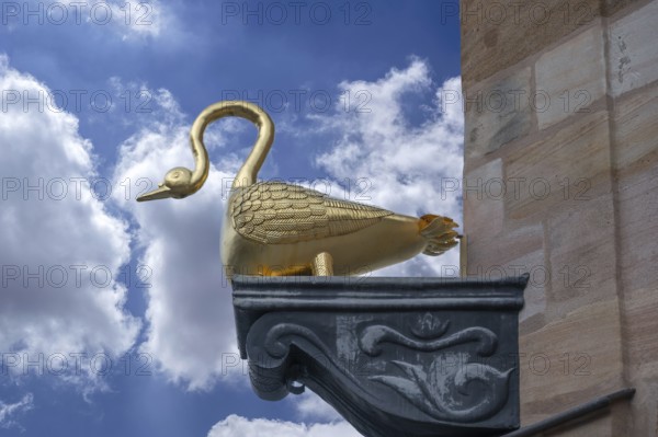 Nose sign from the former Gasthaus Goldener Swan, Wolkenhimmel, Fürth, Middle Franconia, Bavaria, Germany