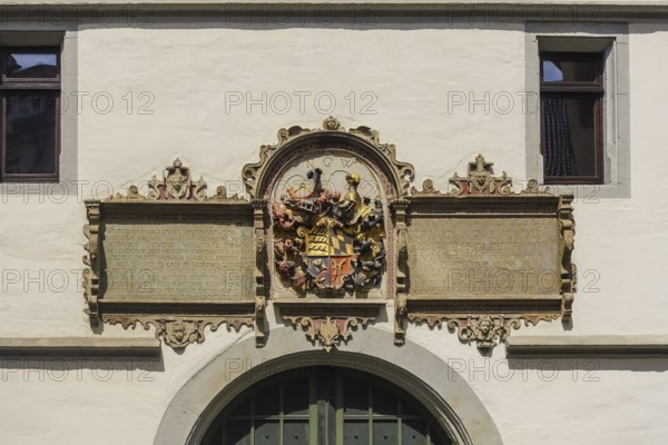 Wilhelmsstift Tübingen, Episcopal Theologian Convict of the Diocese of Rottenburg-Stuttgart, historic building, coat of arms, inscription, Tübingen, Baden-Württemberg, Germany