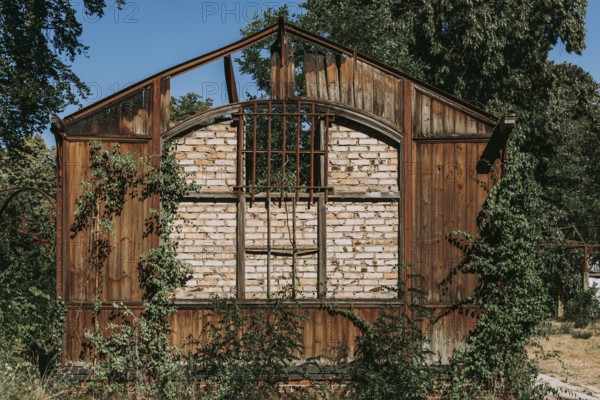 Façade, dilapidated building, Lost Place, Heilstätten Beelitz, Brandenburg