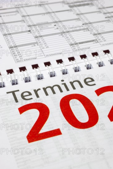 Calendar with black font and data table, appointment calendar