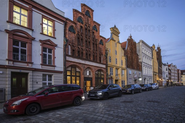 Houses in the historic old town of Stralsund, UNESCO World Heritage Site, Mecklenburg-Western Pomerania, Germany