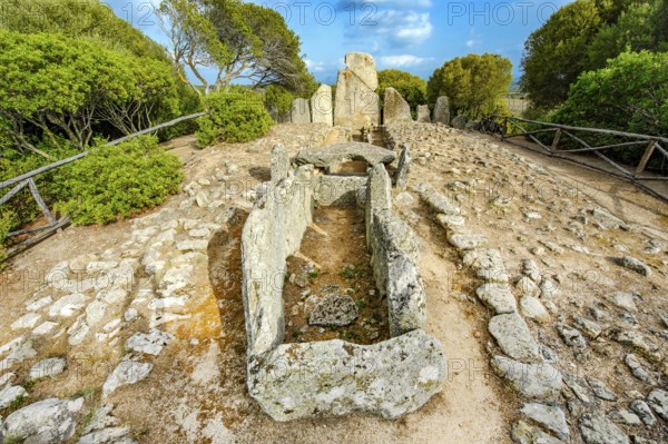 Tomb of the Giants, Tomba dei Giganti, Coddu Vecchiu, Arzachena, Gallura, Sassari Province. Sardegna, Italia