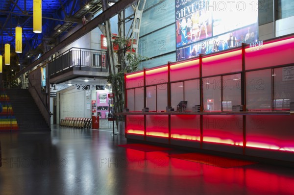 Interior view of Theaterhaus, Box Office, Foyer, Siemensstraße, Stuttgart, Baden-Württemberg, Germany