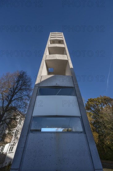 Nicodemus Church bell tower, built in 1969, Röthenbach near Schweinau district, Nuremberg, Middle Franconia, Bavaria, Germany