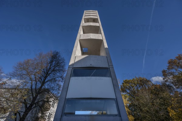 Nicodemus Church bell tower, built in 1969, Röthenbach near Schweinau district, Nuremberg, Middle Franconia, Bavaria, Germany