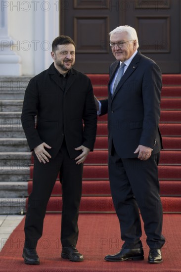 Volodymyr Selensky (President of Ukraine) and Frank-Walter Steinmeier (President of the Federal Republic of Germany) on arrival at Bellevue Palace, 15 December 2025