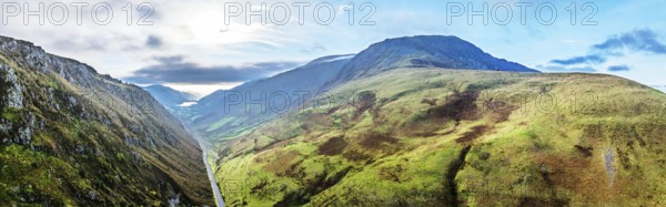 Autumn colours over Mach Loop from a drone, Minffordd, Tywyn, Wales, UK