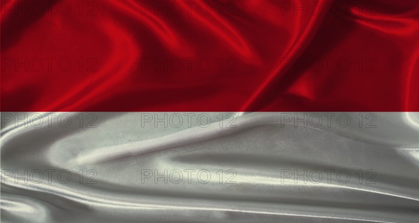 National flag of Indonesia with cloth texture. Indonesia flag with realistic texture background