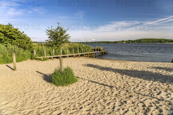Louisenbad beach on the Schlei in Stadtpark Königswiesen, City of Schleswig, Schleswig-Holstein, Germany
