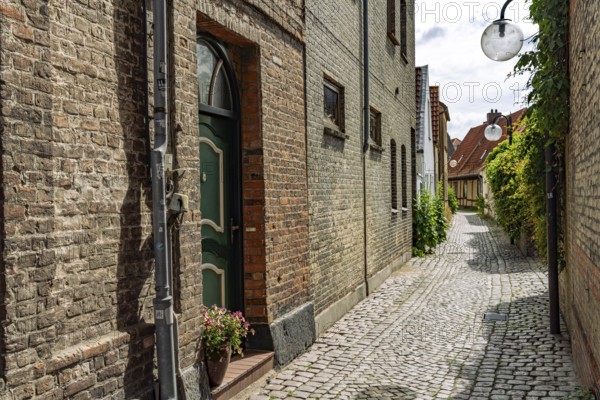 Alley in the old town of Eckernförde, Schleswig-Holstein, Germany