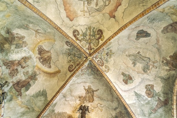 Ceiling painting in the church of St. Nicolai in Eckernförde, Schleswig-Holstein, Germany