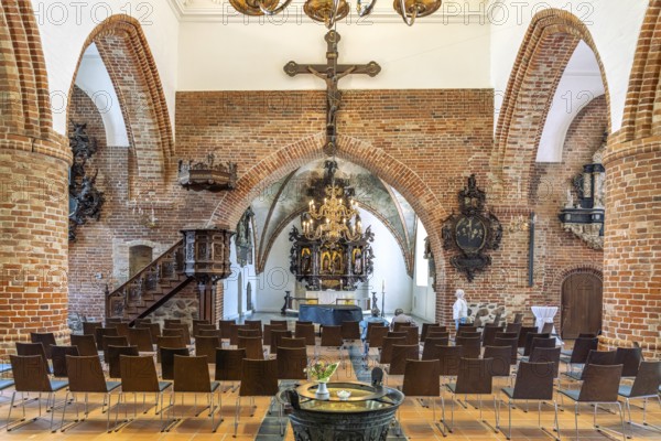Interior of St. Nicolai Church in Eckernförde, Schleswig-Holstein, Germany