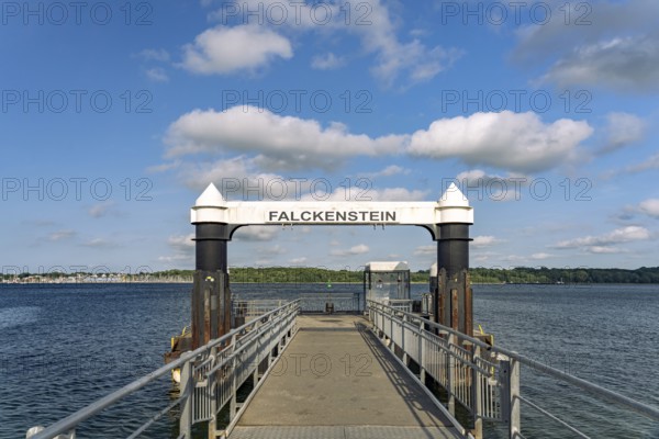 Falckenstein ferry terminal on Falckensteiner Strand on Kiel Fjord, Kiel, Schleswig-Holstein, Germany