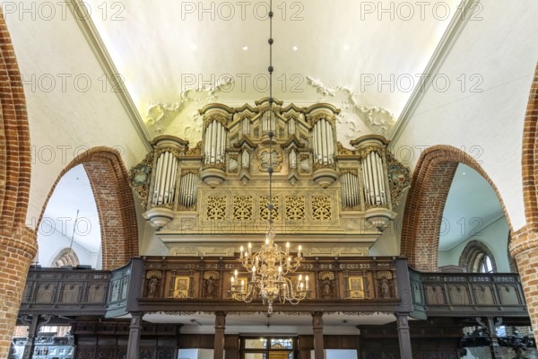 Organ of St. Nicolai Church in Eckernförde, Schleswig-Holstein, Germany