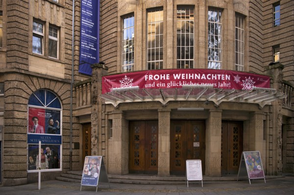 Altes Schauspielhaus, Theater Komödie im Marquardt, banner, banner, ad MERRY CHRISTMASB, Stuttgart, Baden-Württemberg, Germany
