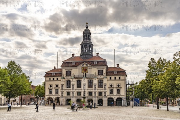 Town Hall and Market Square in the Hanseatic City of Lüneburg, Lower Saxony, Germany