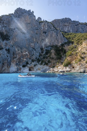 Picturesque rocky coast, cliffs and blue sea at Piscine di Venere, Golfo di Orosei, Baunei, Sardinia, Italy