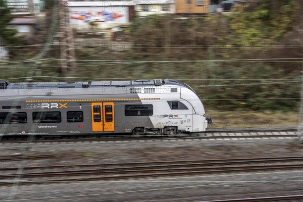 RRX, Rhein-Ruhr-Express, regional traffic, on the route east, in front of Essen main station, regional transport North Rhine-Westphalia, Germany