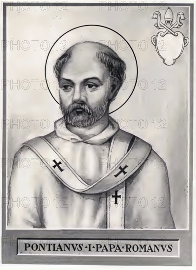 Pontianus or Pontian (Latin: the bridge man, d. 235) was Bishop of Rome from 21 July 230 to 28 September 235, Historical, authentic, digitally restored reproduction from a 19th century original, Record date not stated