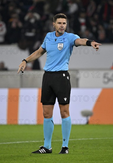 Referee Referee Marian Barbu (ROU) Gesture Gesture Europa League, MHPArena, MHP Arena Stuttgart, Baden-Württemberg, Germany
