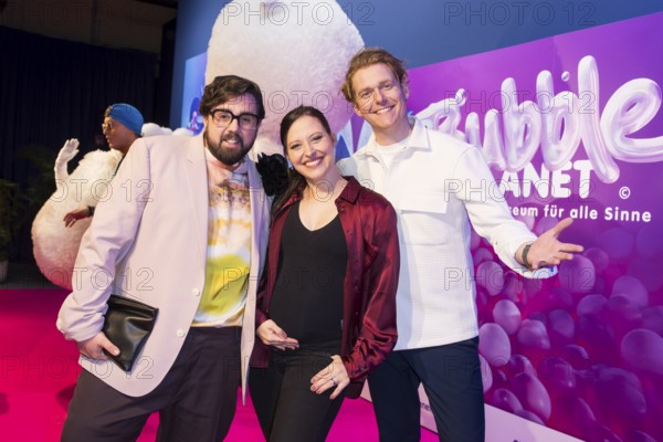 Steven Preisner, Nadja Jo Klapper and Johannes Heinrichs at the opening of Bubble Planet - The Adventure Museum for All Senses at Arena Berlin, Berlin, 11.12.2025
