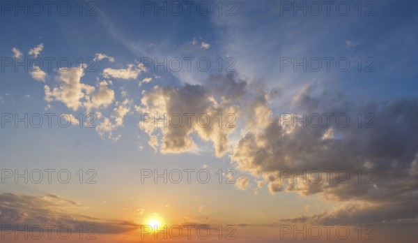 Beautiful dramatic scenic sunset sky background