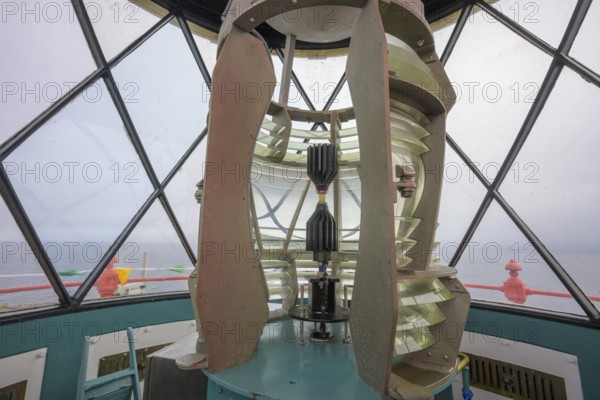 Modern lighthouse with LED technology in Fanad Head Lighthouse, Fanad, County Donegal, Ireland