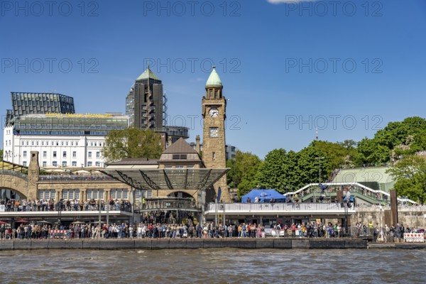 The St. Pauli Landungsbrücken at Hafengeburtstag Hamburg 2025 in the Free Hanseatic City of Hamburg, Germany