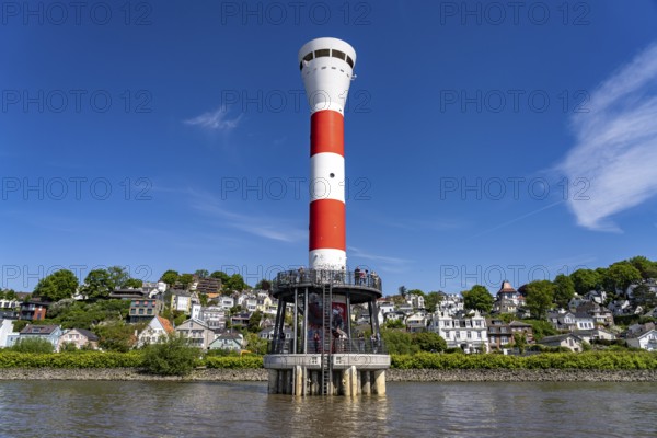 The Blankenese lighthouse on the Elbe in Hamburg, Germany