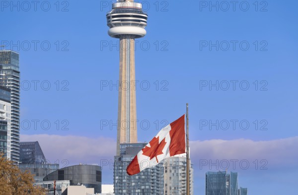 Scenic Toronto financial district skyline and modern architecture. View from Ontario lake