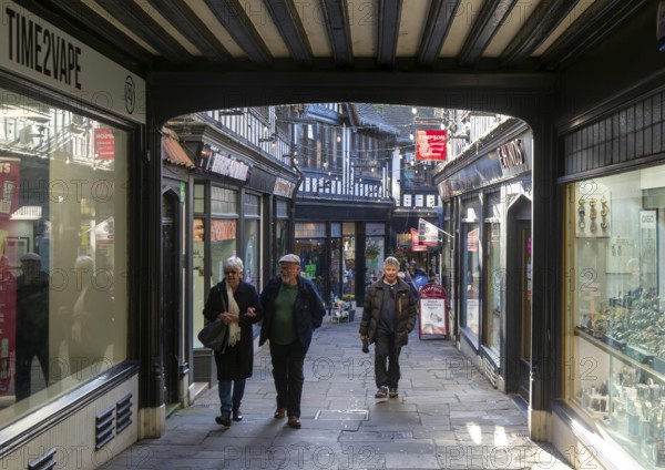 Shops and shoppers in The Walk shopping alleyway in town centre of Ipswich, Suffolk, England, UK